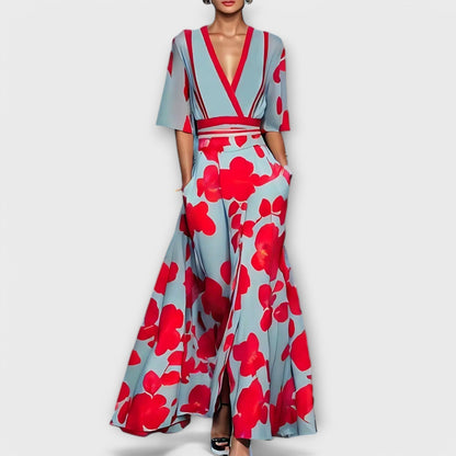 Elise - Elegante vestido de corte recto con estampado floral