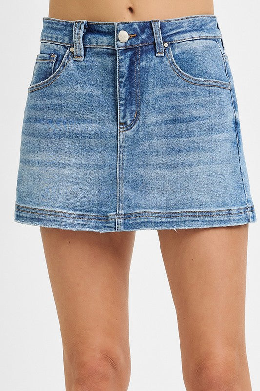 Falda-pantalón vaquera elástica Risen