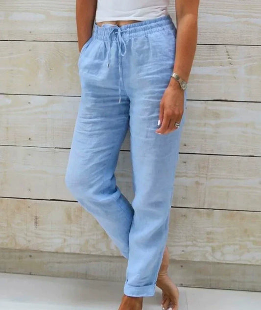 Pantalón de lino ligero y transpirable