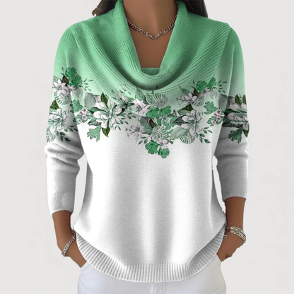 Liora | Suéter floral de cuello suave
