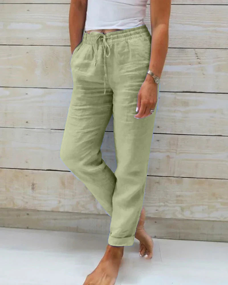Pantalón de lino ligero y transpirable
