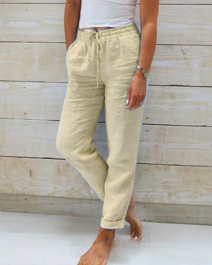Pantalón de lino ligero y transpirable