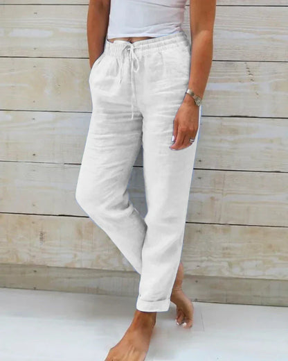 Pantalón de lino ligero y transpirable